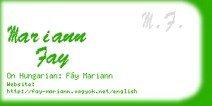 mariann fay business card