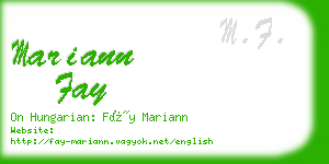 mariann fay business card